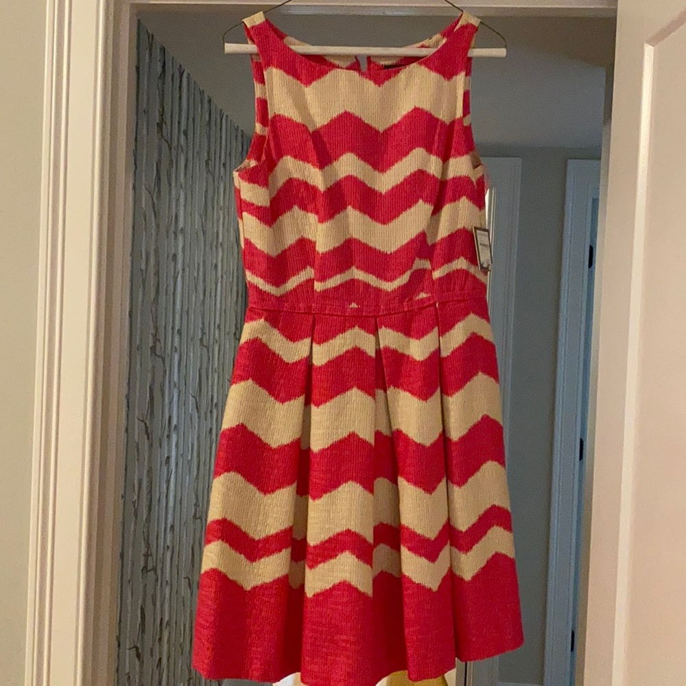 Cute pink and tan Taylor dress for summer